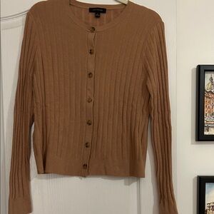 Ann Taylor Tan Ribbed Knit Sweater